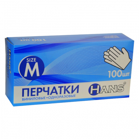 Перчатки виниловые неопудренные M (50 пар)